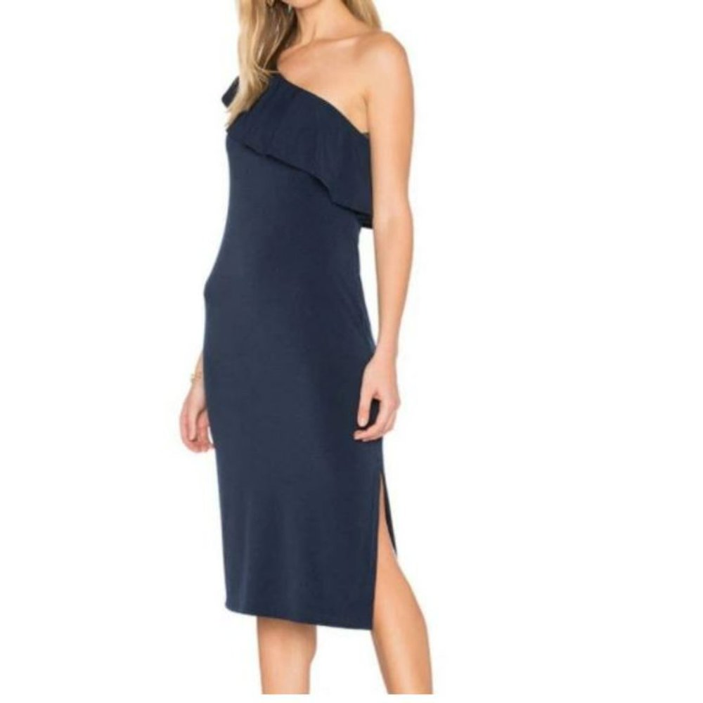 Velvet by Graham and Spencer Esperanza Midi Dress Size Large Navy